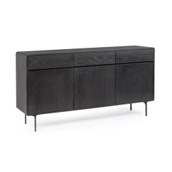 Credenza 3 ante 3 cassetti in legno nero Widald Bizzotto